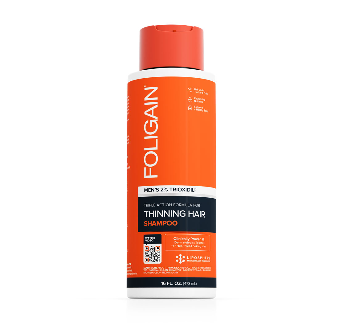 FOLIGAIN TRIPLE ACTION SHAMPOO FOR THINNING HAIR For Men with 2% Trioxidil® (16 fl oz) 473ml