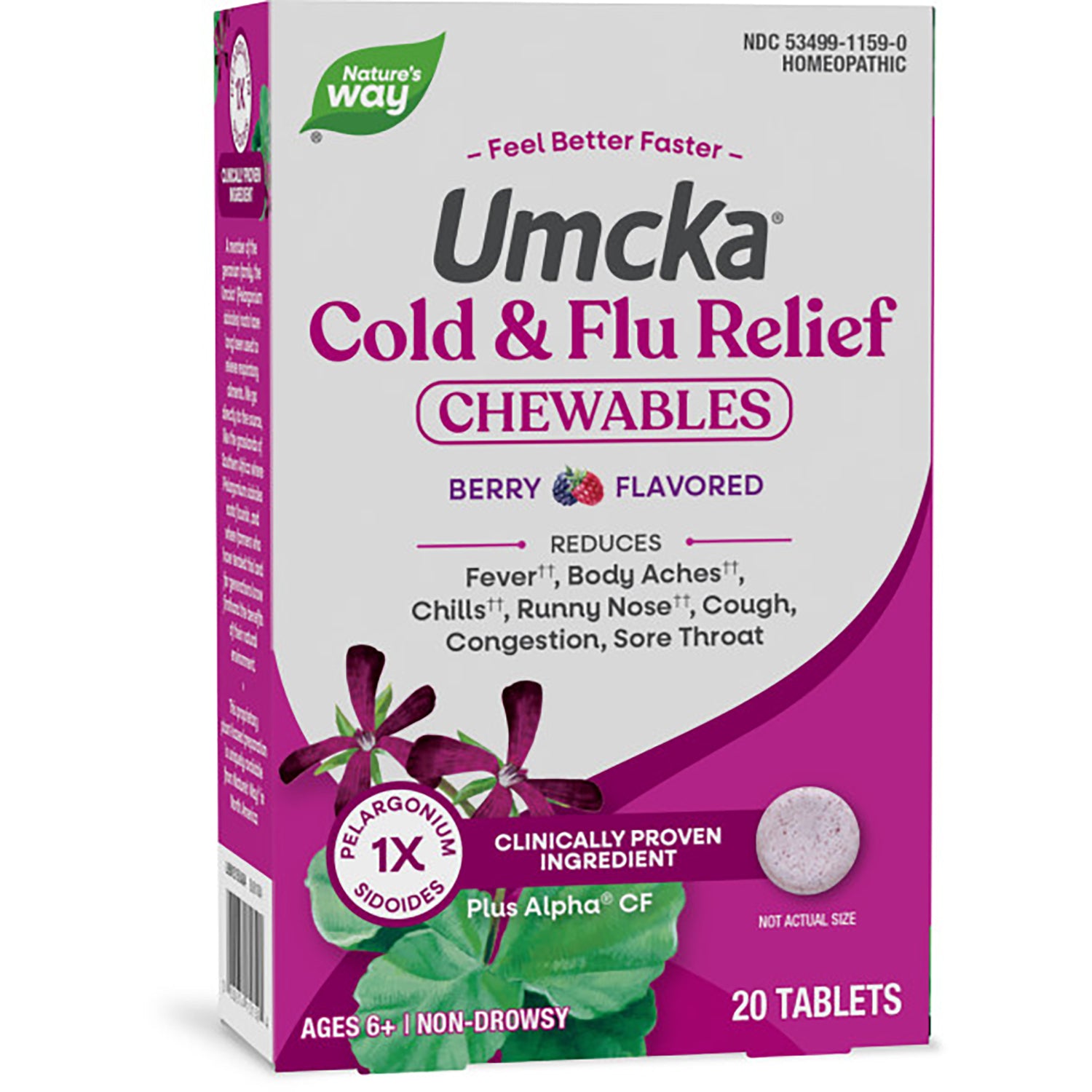 Umcka Cold + Flu Relief Chewables - Berry