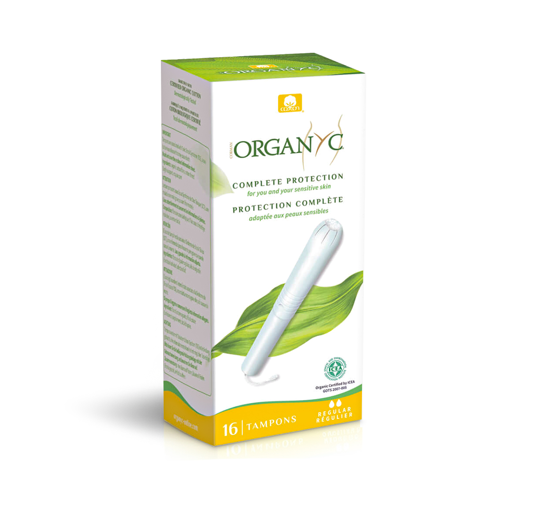 ORGANIC COTTON TAMPONS with CARDBOARD APPLICATOR (Regular) 16 Tampons