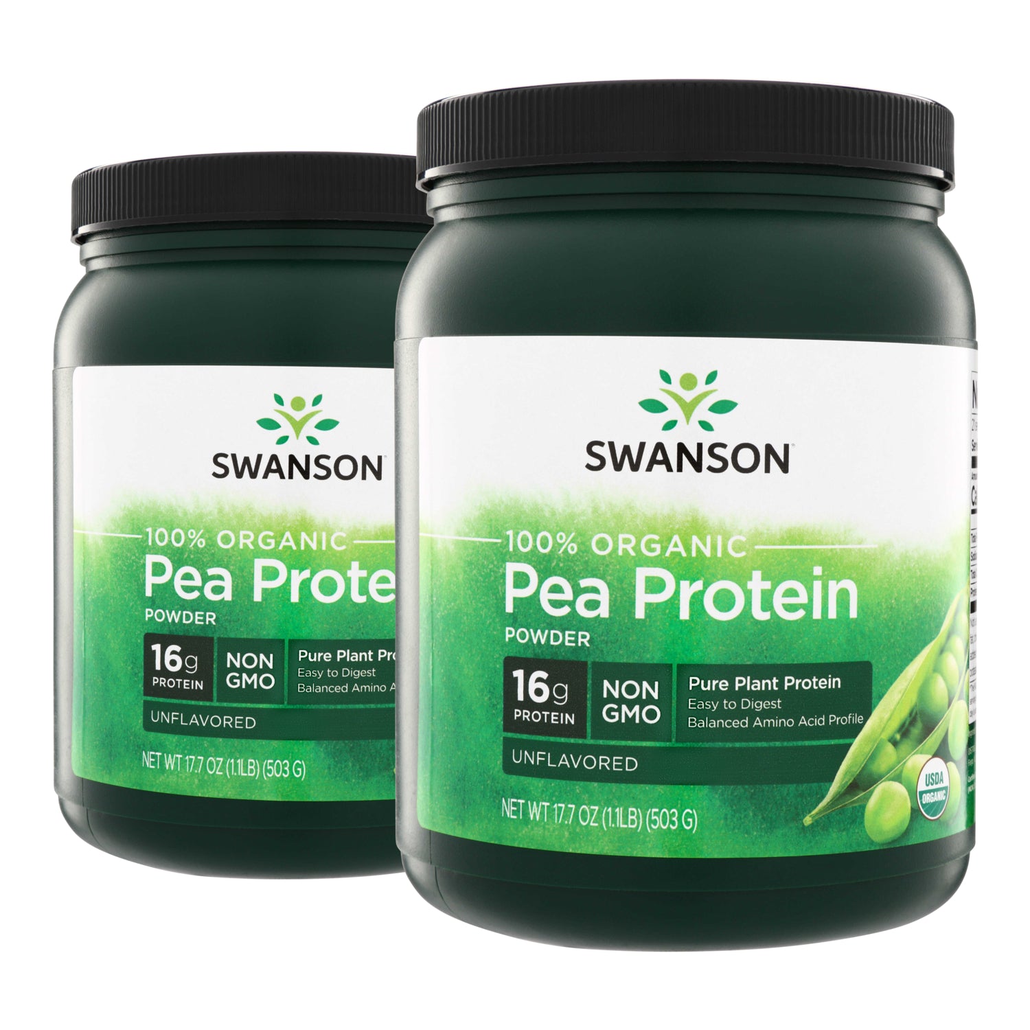 100% Organic Pea Protein Powder - Non-GMO Unflavored