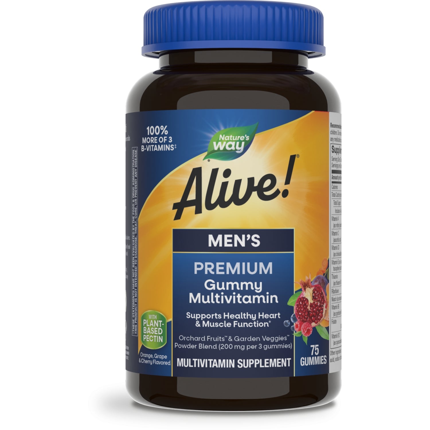 Alive! Men's Premium Gummy Multivitamin - Orange,Grape & Cherry