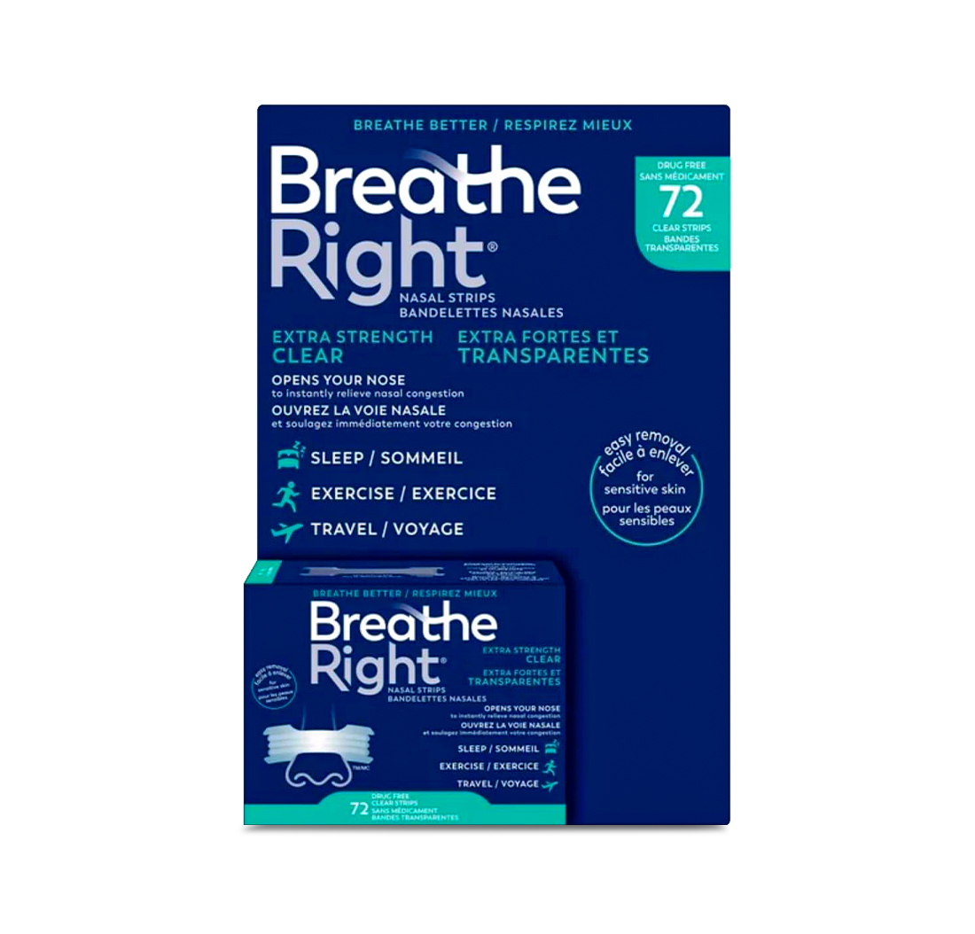 BREATHE RIGHT EXTRA STRENGTH NASAL STRIPS (Clear) 72 Strips