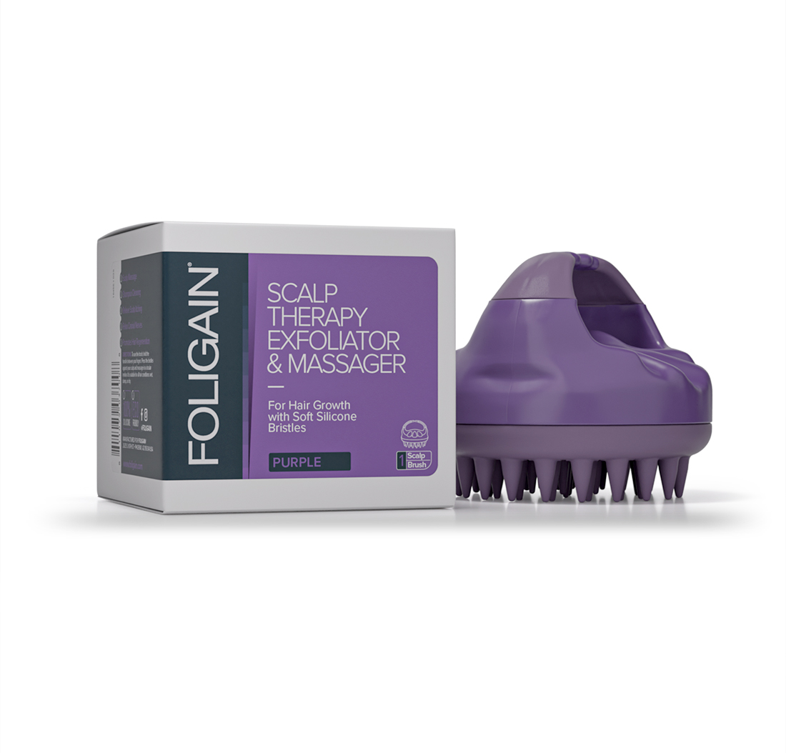 FOLIGAIN Scalp Therapy Exfoliator & Massager (Purple)